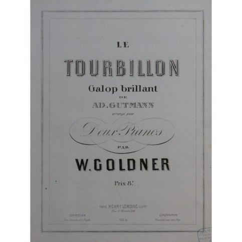 GUTMANN Adolphe Le Tourbillon 2 Pianos 4 mains ca1870