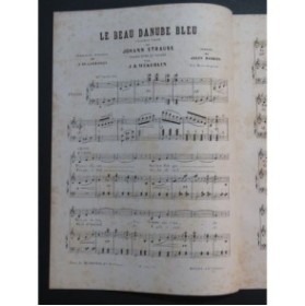 STRAUSS Johann Le Beau Danube Bleu Valse Chantée Piano Chant ca1880