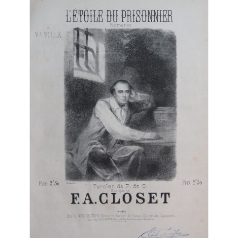 CLOSET F. A. L'Étoile du Prisonnier Chant Piano XIXe siècle