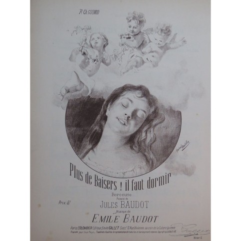 BAUDOT Jules Plus de Baisers ! il faut dormir Chant Piano 1892