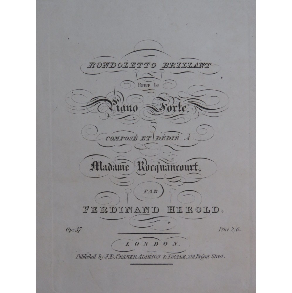 HEROLD Ferdinand Rondoletto Brillant Piano ca1840
