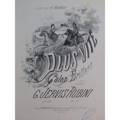 JERVIS RUBINI George Plus Vite Piano ca1875