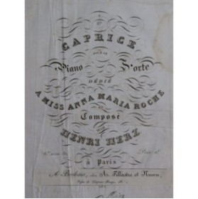 HERZ Henri Caprice No 1 op 32 Piano 1828