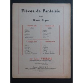 VIERNE Louis Pièces de Fantaisie 3ème Suite Orgue 1946