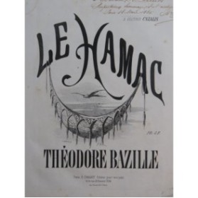 BAZILLE Théodore Le Hamac Dédicace Piano XIXe