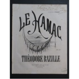 BAZILLE Théodore Le Hamac Dédicace Piano XIXe