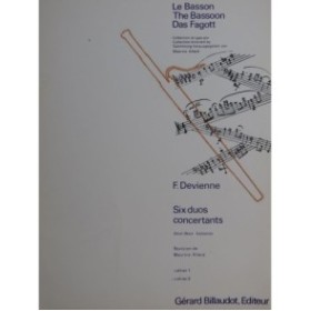 DEVIENNE François Six Duos Concertants Cahier No 2 pour 2 Bassons 1975