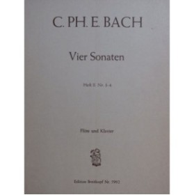 BACH C. P. E. Vier Sonaten Heft II Piano Flûte