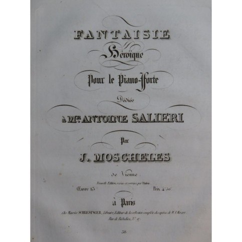 MOSCHELES Ignace Fantaisie Héroïque op 13 Piano ca1821