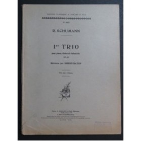 SCHUMANN Robert Trio op 63 Piano Violon Violoncelle ca1917