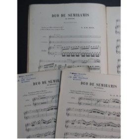 ROSSINI G. Duo de Semiramis Piano Flûte Clarinette ou Hautbois 1885