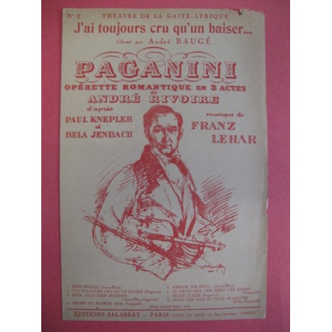 J'ai toujours cru qu'un baiser (opérette "Paganini" de Rivoire/Lehar) 1925