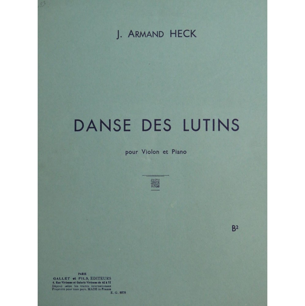 HECK J. Armand Danse des Lutins Piano Violon