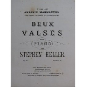 HELLER Stephen Deux Valses Piano ca1880