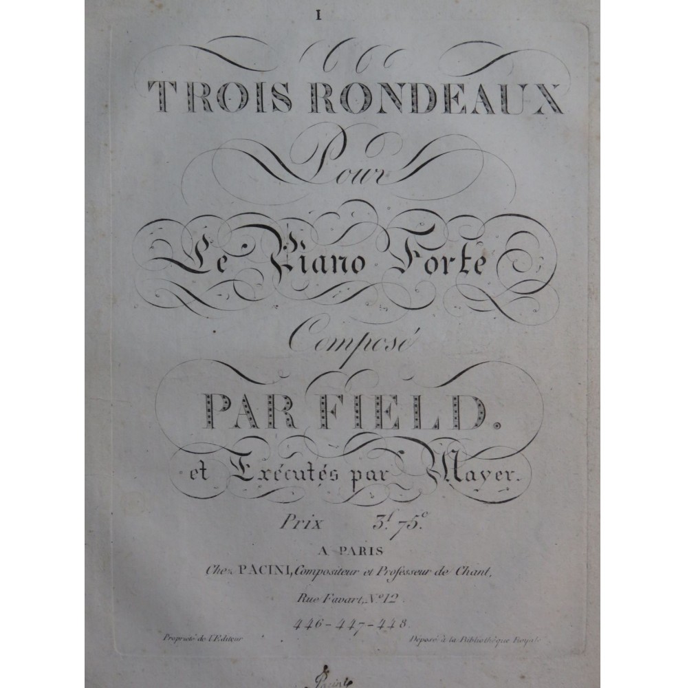 FIELD John Rondo No 1 Piano ca1830