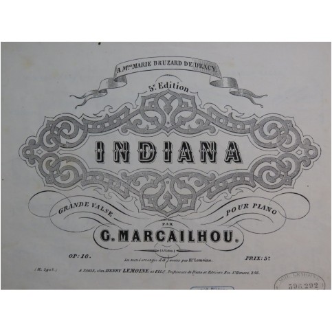MARCAILHOU Gatien Indiana Piano ca1855