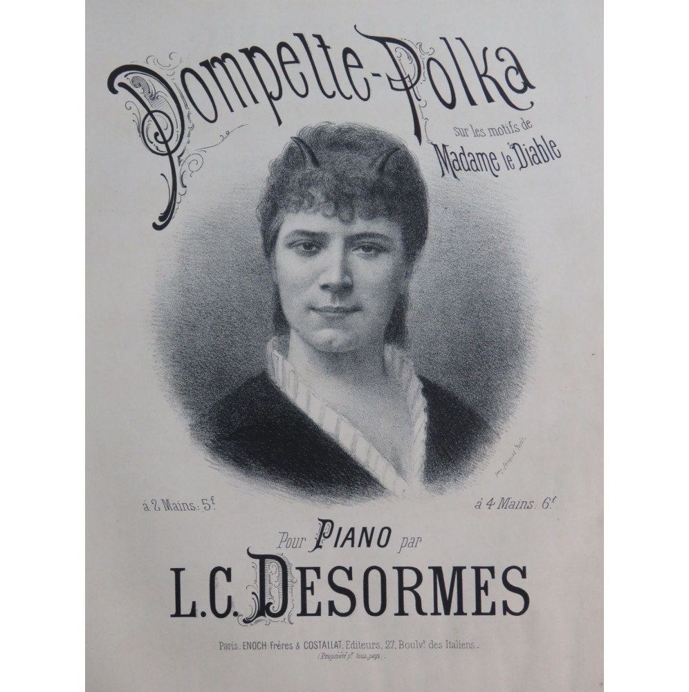 DESORMES L. C. Pompette Polka Piano 1882