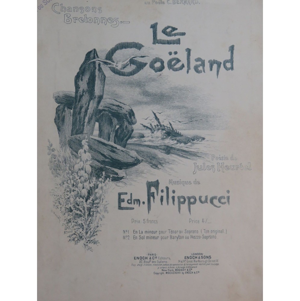 FILIPPUCCI Edmond Le Goëland Chant Piano 1897