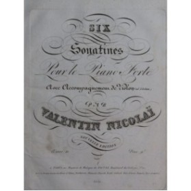 NICOLAÏ Valentino Six Sonatines op 11 Piano Violon ca1820