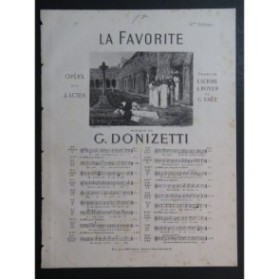 DONIZETTI G. La Favorite No 1 Chant Piano ca1860