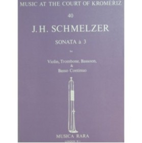 SCHMELZER J. H. Sonata à 3 Violon Trombone Basson Orgue 1974