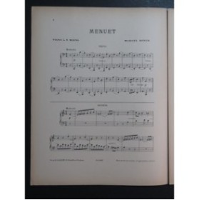 ROYER Marcel Menuet Piano 6 mains ca1901