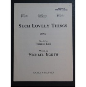 NORTH Michael Such Lovely Things Chant Piano 1949