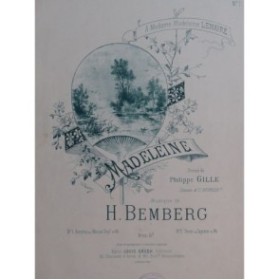 BEMBERG Herman Madeleine Chant Piano ca1893