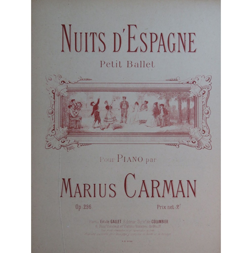 CARMAN Marius Nuits d'Espagne op 296 Piano