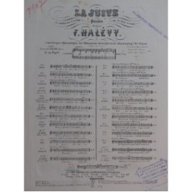 HALÉVY F. La Juive No 18 Chant Piano ca1857