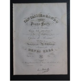 HERZ Henri Fantaisie et Rondo Zelmire op 12 Piano 1824