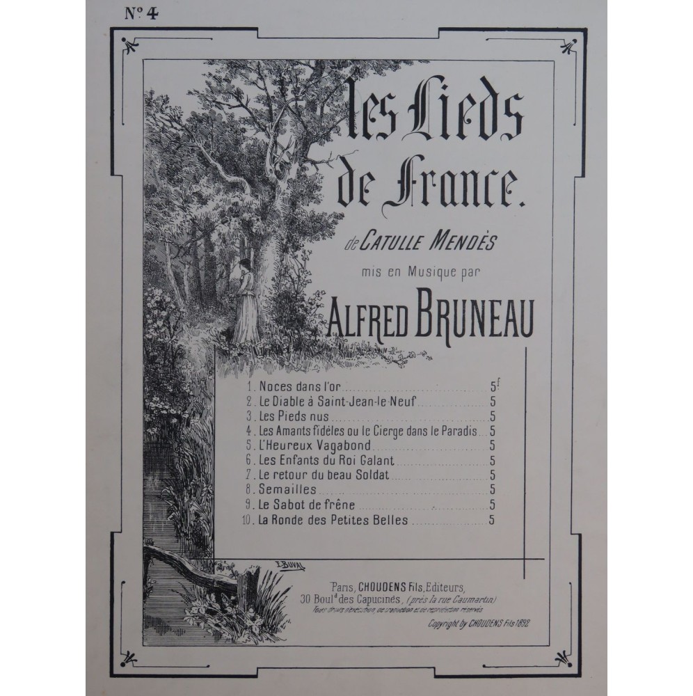 BRUNEAU Alfred Les Amants Fidèles Chant Piano