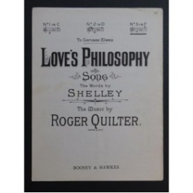 QUILTER Roger Love's Philosophy Chant Piano 1905