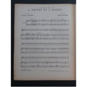 VILLARD Henri L'Enfant et L'Oiseau Chant Piano ca1914