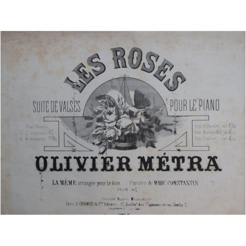 MÉTRA Olivier Les Roses Piano ca1880