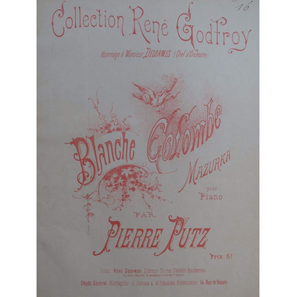 PUTZ Pierre Blanche Colombe Piano