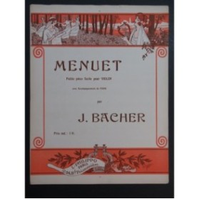 BACHER J. Menuet Piano Violon