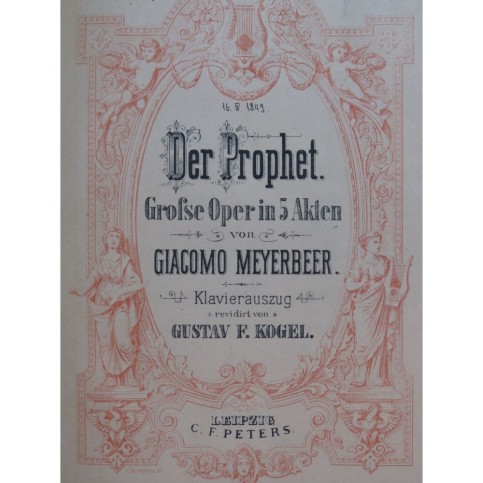 MEYERBEER G. Der Prophet Opéra Chant Piano