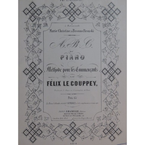 LE COUPPEY Félix ABC du Piano Méthode pour les Commençants Piano XIXe