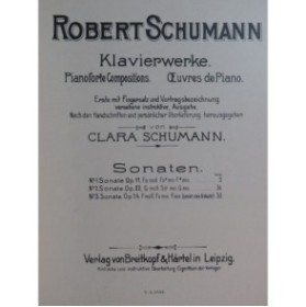 SCHUMANN Robert Sonaten Sonates Piano