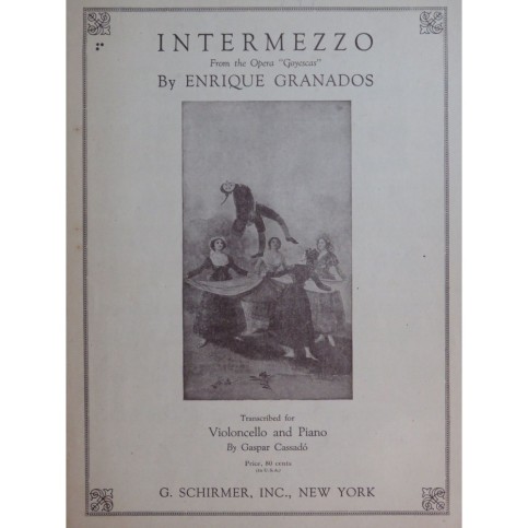 GRANADOS Enrique Intermezzo Piano Violoncelle