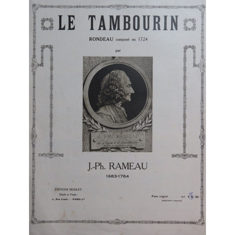 RAMEAU Jean-Philippe Le Tambourin Piano