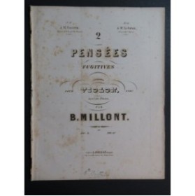 MILLONT B. Pensées Fugitives op 3 Piano Violon ca1850