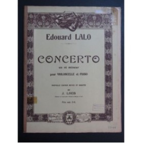 LALO Edouard Concerto en Ré mineur Violoncelle Piano
