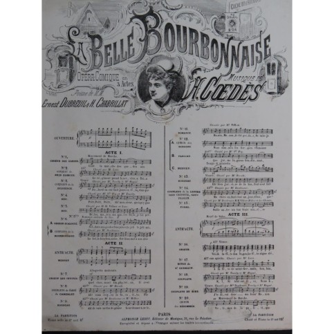 COEDÈS Auguste La Belle Bourbonnaise No 8 Chant Piano ca1874