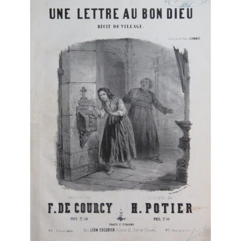 POTIER Henri Une Lettre au Bon Dieu Chant Piano ca1860