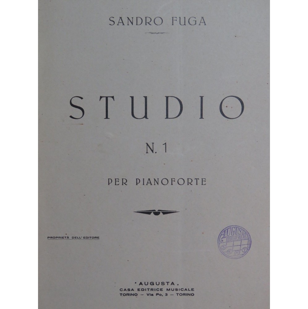 FUGA Sandro Studio No 1 Piano 1934