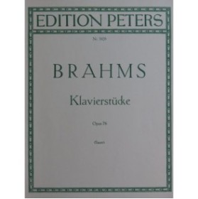 BRAHMS Johannes Klavierstücke op 76 Piano