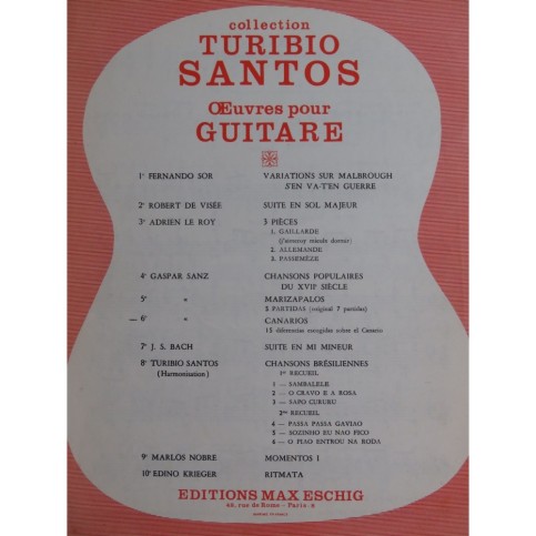 SANZ Gaspar Canarios Guitare 1974