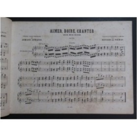 STRAUSS Johann Aimer Boire et Chanter Piano 4 mains ca1873